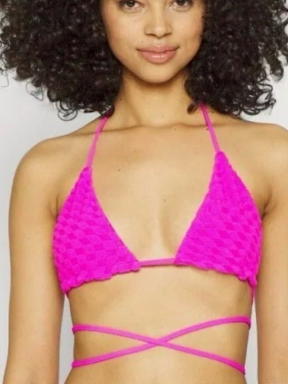 GOOD AMERICAN ALWAYS FITS BIKINI TOP in BRIGHT PINK sz 2 Medium